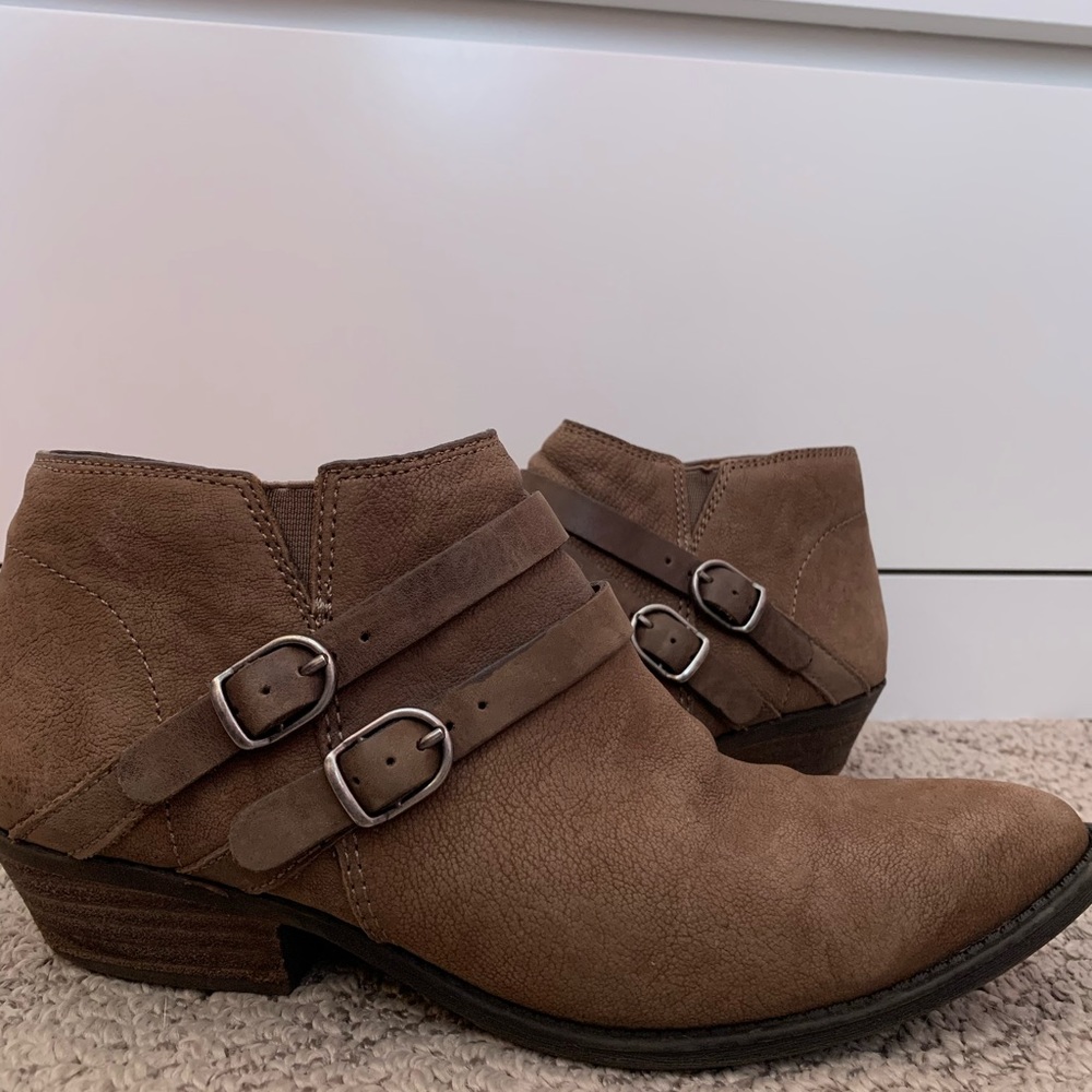 Lucky Brand Brown Leather Booties
